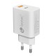 LEOTEC - Leotec CARGADOR UNIVERSAL 20W 1USB-C PD + 1USB-A BLANCO - lecsph20w2w2