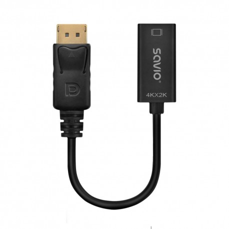 SAVIO - Savio AK-62 adaptador de cable de vídeo 0,2 m DisplayPort HDMI Negro - ak-62