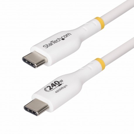 StarTech USB2EPR2MW cable carga USB-C para portátil 2 metros blanco USB 2.0