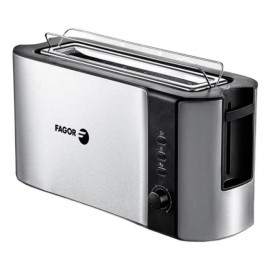 FAGOR - Fagor Bigtoast Steel 6 2 rebanada(s) 1000 W Negro, Acero inoxidable - fge08003