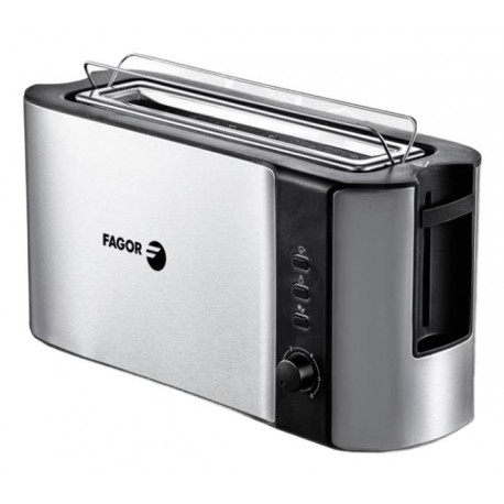 FAGOR - Fagor Bigtoast Steel 6 2 rebanada(s) 1000 W Negro, Acero inoxidable - fge08003