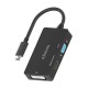 AISENS - AISENS Conversor USB-C A DVI/HDMI/VGA, USB-C/M-DVI/H-HDMI/H-VGA/H, Negro, 15cm - A109-0954