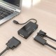 AISENS - AISENS Conversor USB-C A DVI/HDMI/VGA, USB-C/M-DVI/H-HDMI/H-VGA/H, Negro, 15cm - A109-0954