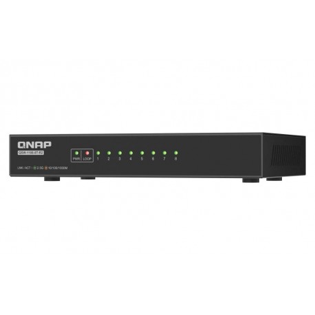 QNAP - QNAP QSW-1108-8T-R2 switch No administrado 2.5G Ethernet (100/1000/2500) Escritorio Negro - QSW-1108-8T-R2