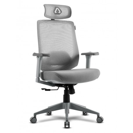 ALPHA GAMER - Alpha Gamer Stella Asiento acolchado tapizado Respaldo de malla - agstella-gry