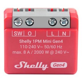 Shelly 1PM Mini Gen4 Interruptor inteligente Rojo