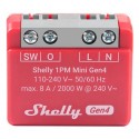 Shelly 1PM Mini Gen4 Interruptor inteligente Rojo