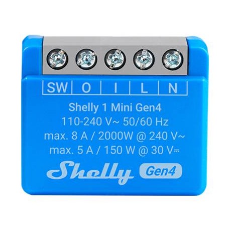 Shelly 1 Mini Gen4 Interruptor inteligente 1P Azul