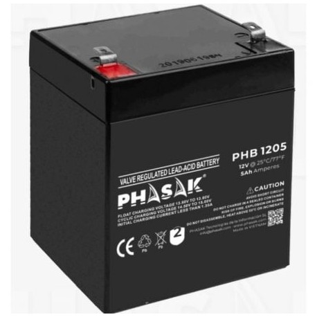 PHASAK - Batería Phasak PHB 1205 compatible con SAI/UPS PHASAK según especificaciones - PHB 1205