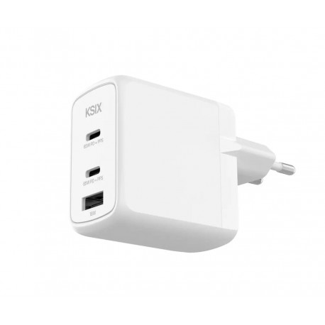 KSIX BCD65GANACCB BLANCO / CARGADOR DE RED ELÉCTRICA 2 X USB-C + 1 X USB-A 65W