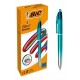 BIC - BIC Colors Smooth Negro, Azul, Verde, Rojo Bolígrafo de punta retráctil con mecanismo de giro Medio 12 pieza(s) - 524092