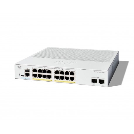 CISCO - Cisco Catalyst 1200 Gestionado L2 Gigabit Ethernet (10/100/1000) Energía sobre Ethernet (PoE) Gris - c1200-16p-2g