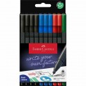 FABER-CASTELL - Faber-Castell Grip Finepen rotulador de punta fina Fino Negro, Azul, Verde, Rojo 10 pieza(s) - 151691