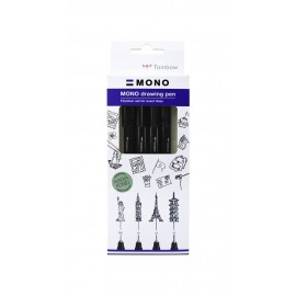 TOMBOW - Tombow WS-EFL-H-F-4P rotulador de punta fina Fino Negro 4 pieza(s) - 273610041