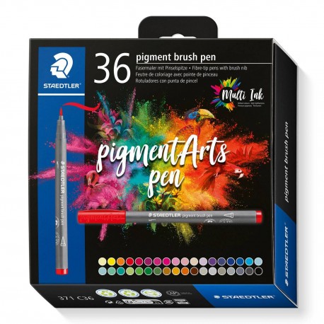 STAEDTLER - Staedtler Pigment Arts Brush Pen rotulador Multicolor 36 pieza(s) - 371 c36