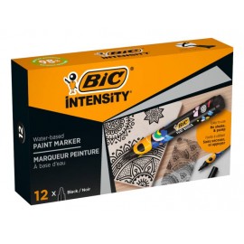 BIC Intensity marcador 12 pieza(s) Punta redonda Negro