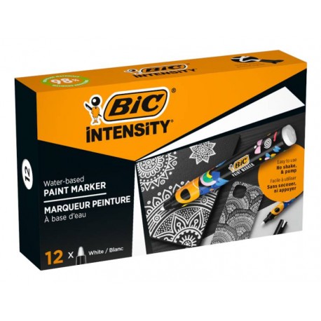BIC Intensity marcador 12 pieza(s) Punta redonda Blanco