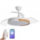Yoevu - nature white wifi ventilador de techo con luz led motor dc compatible con alexa