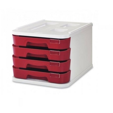 FAIBO 1000M-03 archivador organizador Poliestireno Gris, Rojo
