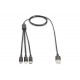 Digitus AK-300160-010-S cable USB 1 m USB A USB C/Micro-USB B/Lightning Negro