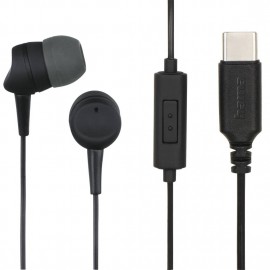 Hama 00184192 auricular y casco Auriculares Alámbrico Dentro de oído Llamadas/Música USB Tipo C Negro, Gris Oscuro