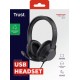 Trust Ayda Max USB Auriculares Alámbrico Diadema Oficina/Centro de llamadas USB Type-C / USB Type-A Negro