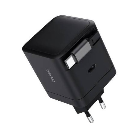 Trust Maxo Cargador retráctil USB-C PD de 65 W