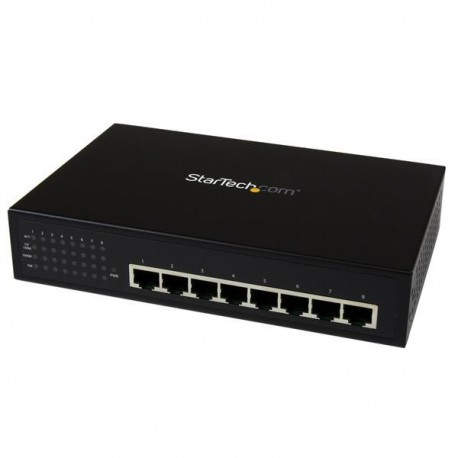 StarTech.com Switch Conmutador Ethernet Industrial no-administrado de 8 Puertos Gigabit - 802.3af at PoE  de Pared IES81000POE