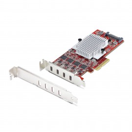 StarTech.com Tarjeta PCIe USB-C de 4 Puertos - Hub Interno USB Tipo C - USB 3.2 10Gb - 4 Controladores Independientes USB - TAA