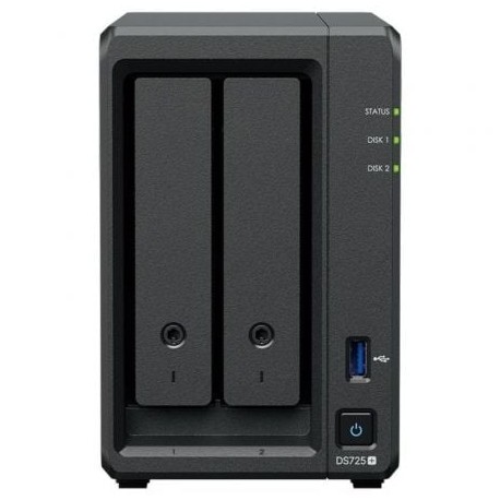 NAS Synology Diskstation DS725+/ 2 Bahías 3.5- 2.5/ 8GB DDR4/ Formato Torre
