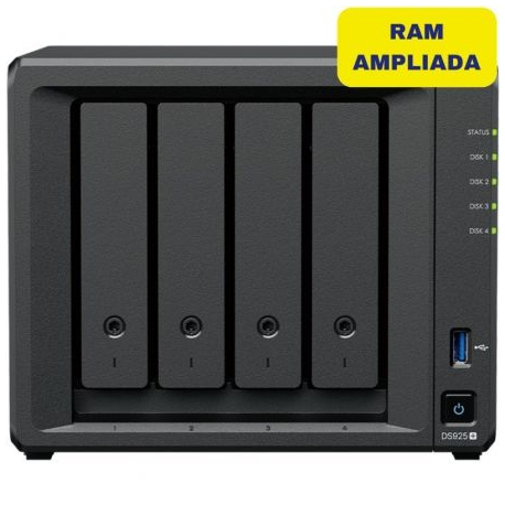 NAS Synology Diskstation DS925+/ 4 Bahías 3.5- 2.5/ 32GB DDR4/ Formato Torre