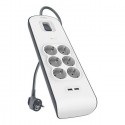 Belkin BSV604VF2M-V2 limitador de tensión Gris, Blanco 6 salidas AC