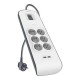 Belkin BSV604VF2M-V2 limitador de tensión Gris, Blanco 6 salidas AC