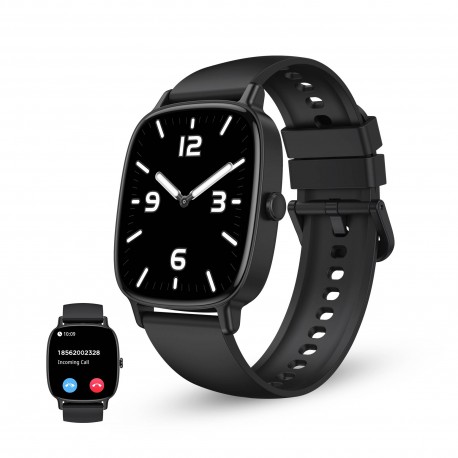 Ksix Smartwatch Pulse, Pantalla 1.83'', Autonomía 7 días, Modo deporte y salud, Llamadas, IP68, Negro