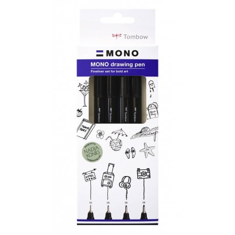 TOMBOW - Tombow WS-EFL-H-B-4P rotulador de punta fina Fuerte Negro 4 pieza(s) - 273610042