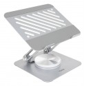TooQ Soporte de Sobremesa con rotación 360° y ajustable para dispositivos de hasta 13”, Color Plata