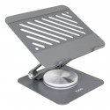 TooQ Soporte Elevador con rotación 360° y ajustable, para dispositivos de hasta 13”, Color Gris Oscuro