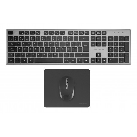 Tacens 6ZENITHES teclado Ratón incluido Hogar / Oficina RF inalámbrico QWERTY Español Gris