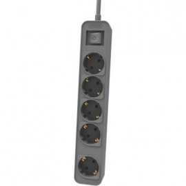 Regleta con Interruptor Philips CHP2154G/12 5 Tomas de corriente/ Cable 1.5m/ Gris
