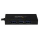 StarTech.com Hub USB 3.0 de Aluminio con Cable - Concentrador de 3 Puertos USB con Adaptador de Red Ethernet Gigabit ST3300GU3B