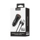 CARGADOR COOL COCHE DUAL USB 20W NEGRO CABLE