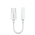 Savio AK-51 cable de audio 0,11 m 3,5mm USB Tipo C Blanco