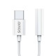Savio AK-51 cable de audio 0,11 m 3,5mm USB Tipo C Blanco