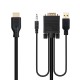 Nanocable Conversor unidireccional VGA/M + AUDIO/M + USB-A/M (para alimentación) a HDMI/M, Negro, 1.8m