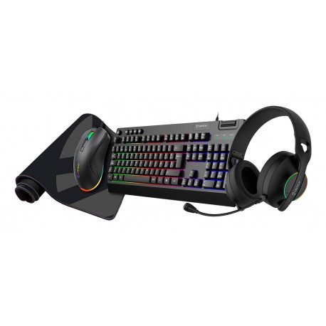 UNYKAch Pack Gaming NOVA 4 en 1 Teclado Español, Ratón, Cascos, Alfombrilla