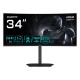 GIGABYTE GS34WQCA Monitor Gaming Curvo 34'' WQHD – 3440 x 1440, 1500R, 120Hz