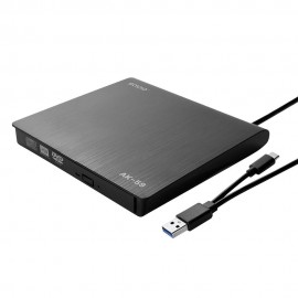 Savio AK-59 External slim CD/DVD Recorder R/RW - USB-C/USB-A black unidad de disco óptico DVD±RW Negro