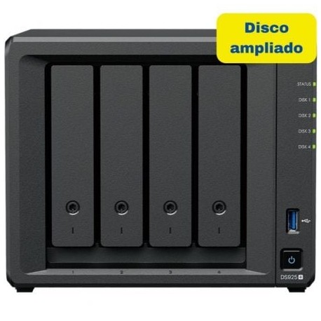 NAS Synology Diskstation DS925+/ 4 Bahías 3.5- 2.5/ 4GB DDR4/ 16TB/ Formato Torre