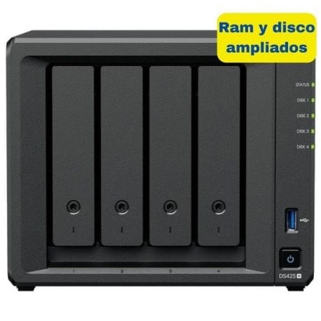 NAS Synology Diskstation DS425+/ 4 Bahías 3.5- 2.5/ 6GB DDR4/ 16TB/ Formato Torre
