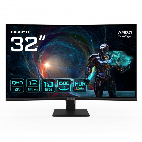 GIGABYTE GS32QCA 31.5'' Monitor Curvo para Gaming QHD - 2560 x 1440, 180Hz